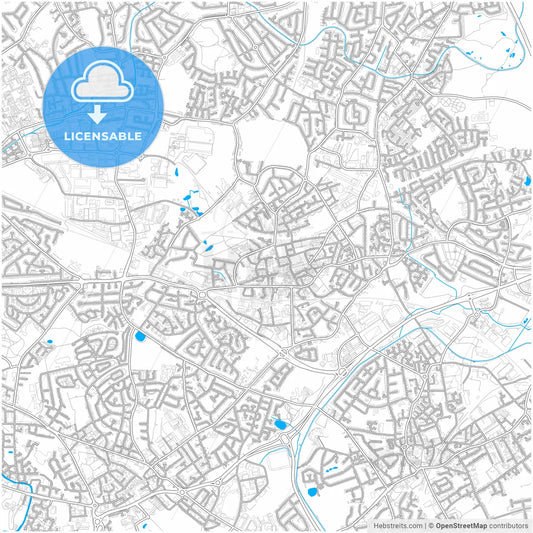 Willenhall, West Midlands, England, city map with high resolution roads.