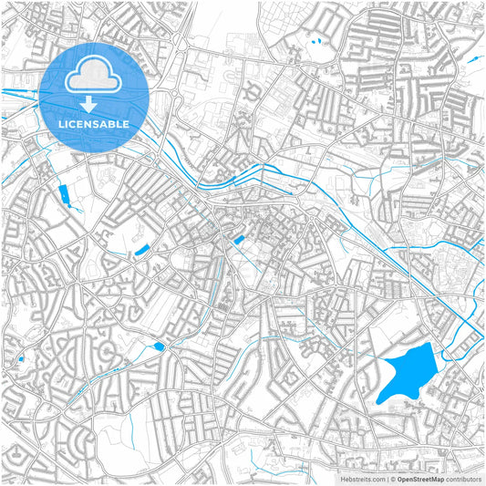 Smethwick, North West England, England, city map with high resolution roads.