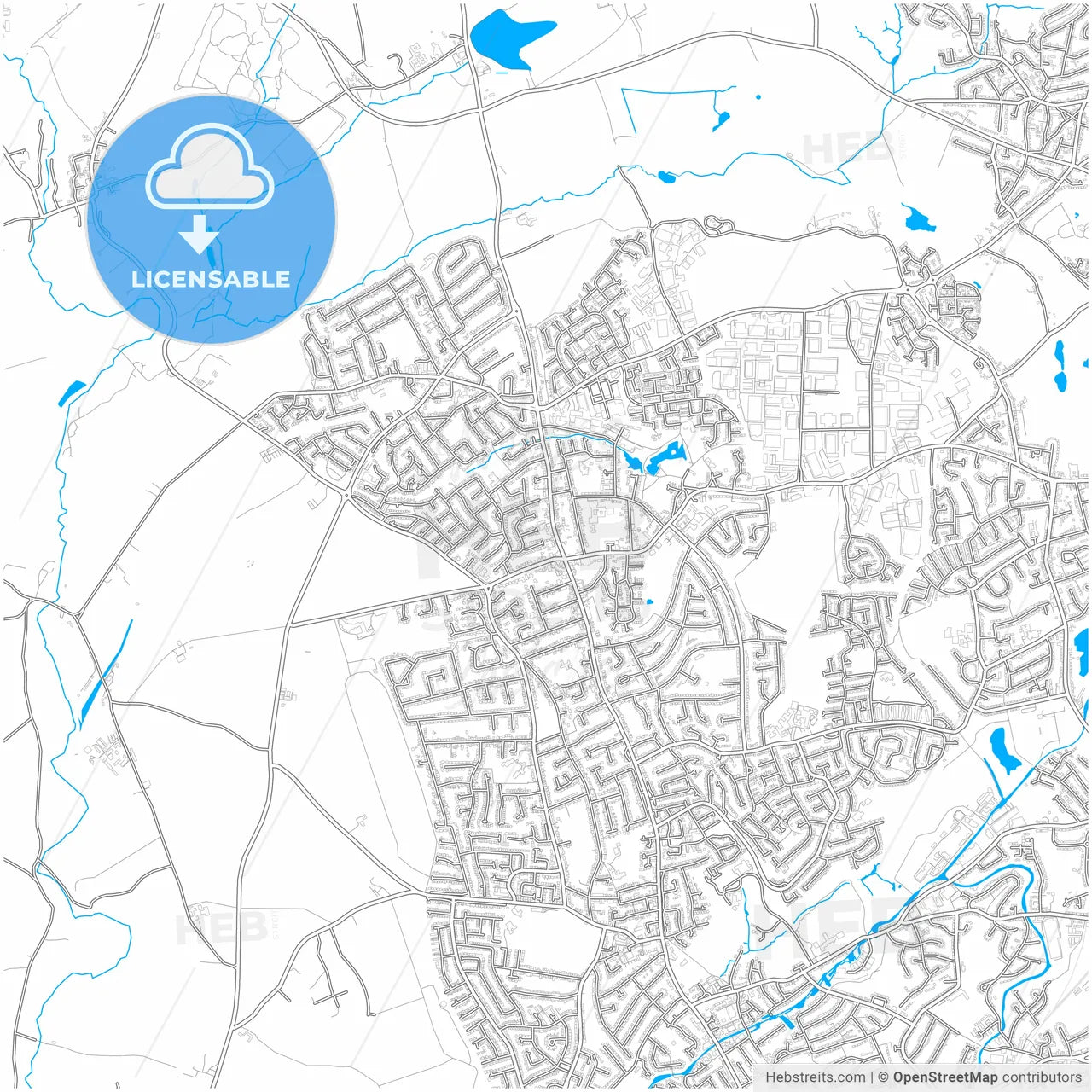 Kingswinford, West Midlands, England, city map with high resolution roads.