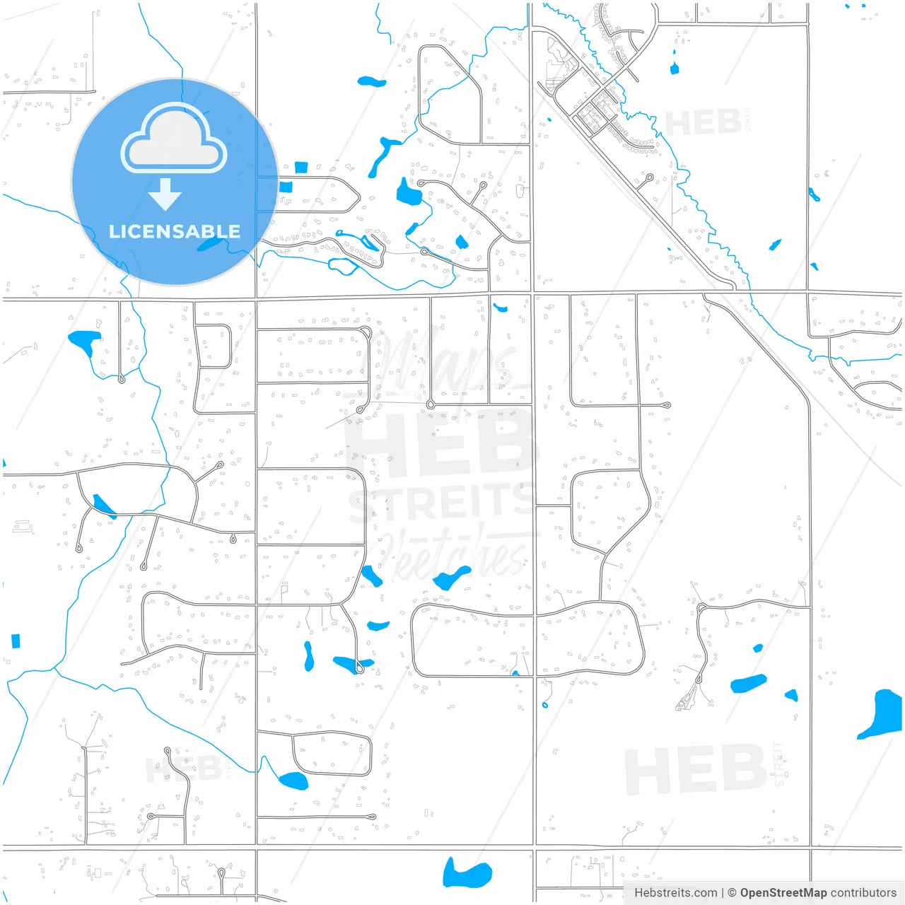 Strathcona County, Alberta, Canada, city map with high resolution roads.