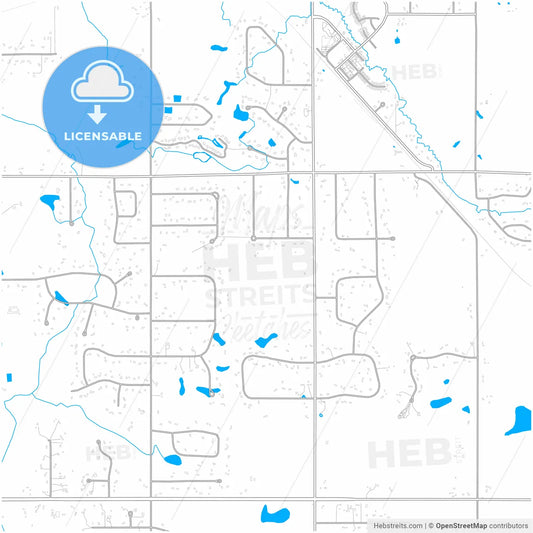 Strathcona County, Alberta, Canada, city map with high resolution roads.
