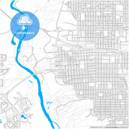 Lethbridge, Alberta, Canada, city map with high resolution roads.