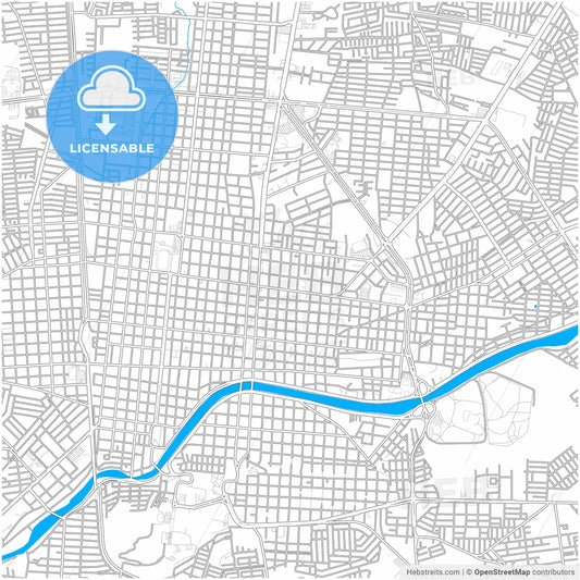 Ciudad Victoria, Tamaulipas, Mexico, city map with high resolution roads.