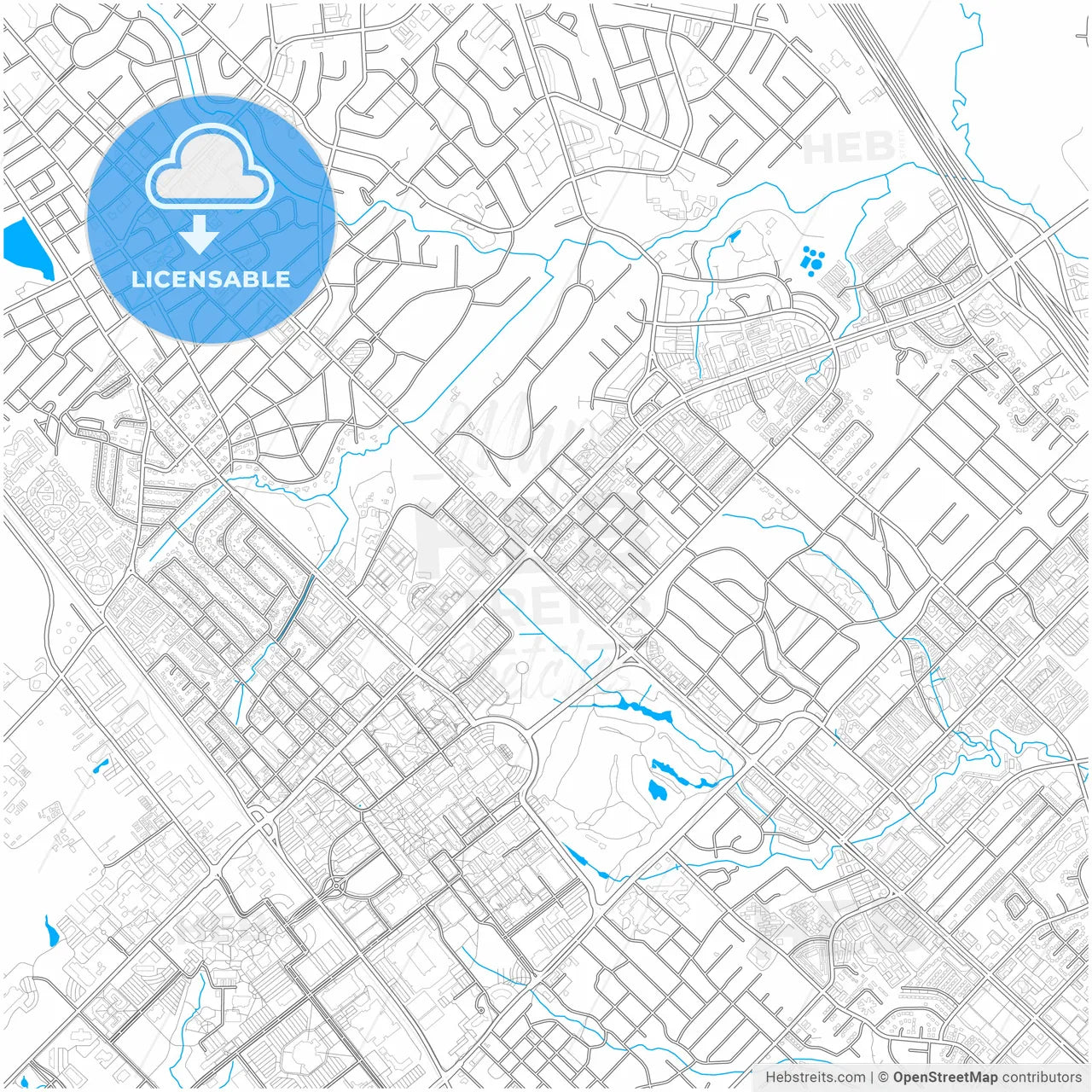 College Station, Texas, United States, city map with high resolution roads.