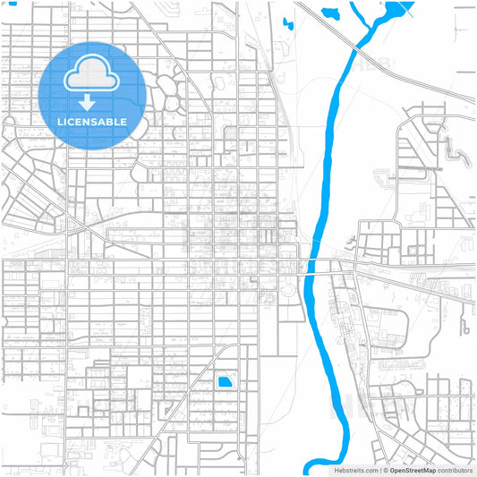Albany, Georgia, United States, city map with high resolution roads.
