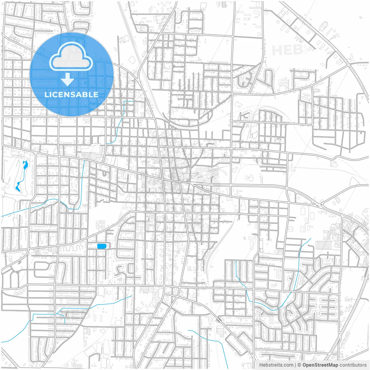 Dothan, Alabama, United States, city map with high resolution roads.