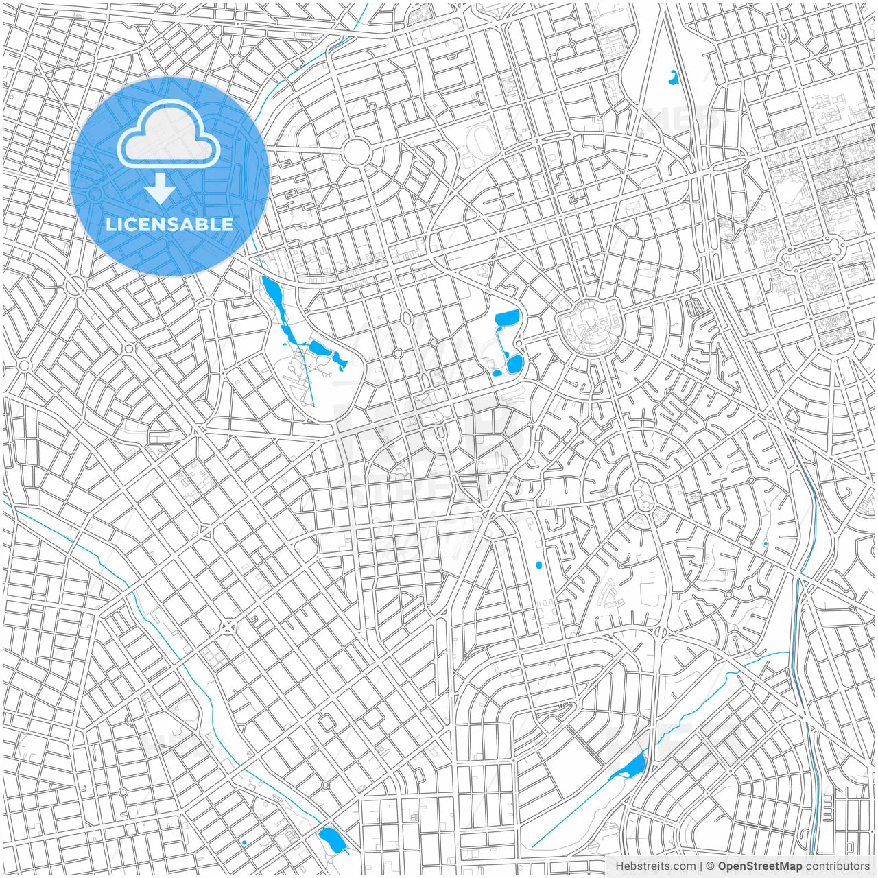 Goiania, Brazil, city map with high resolution roads.