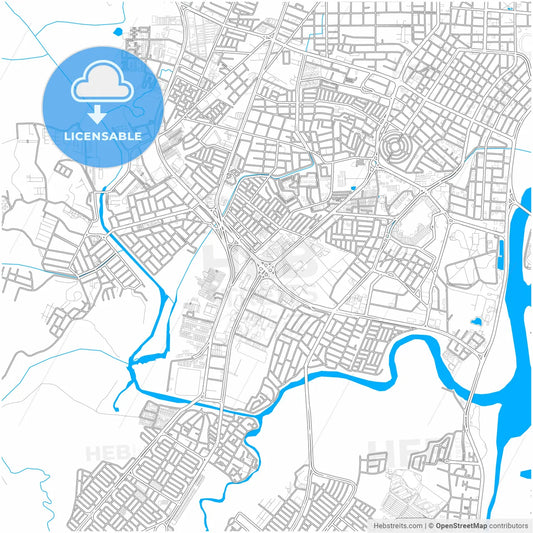 Aracaju, Brazil, city map with high resolution roads.