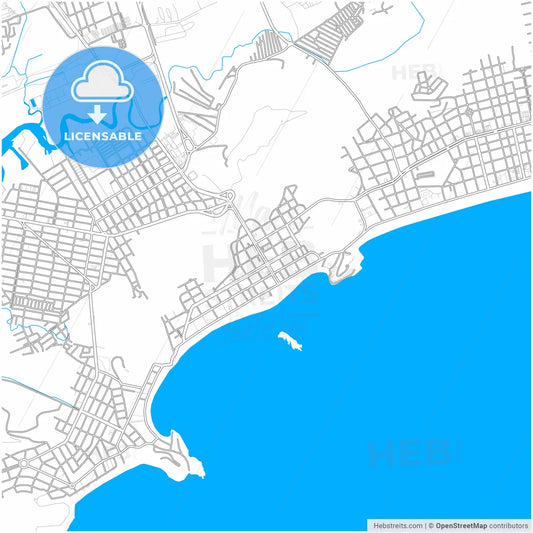 Guaruja, Brazil, city map with high resolution roads.
