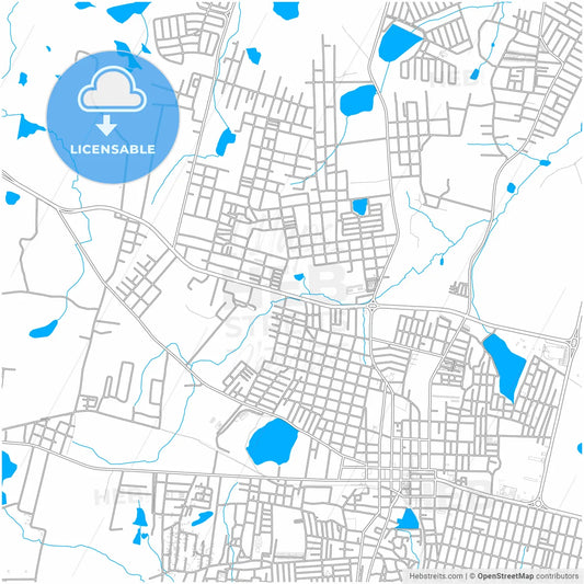 Caucaia, Brazil, city map with high resolution roads.