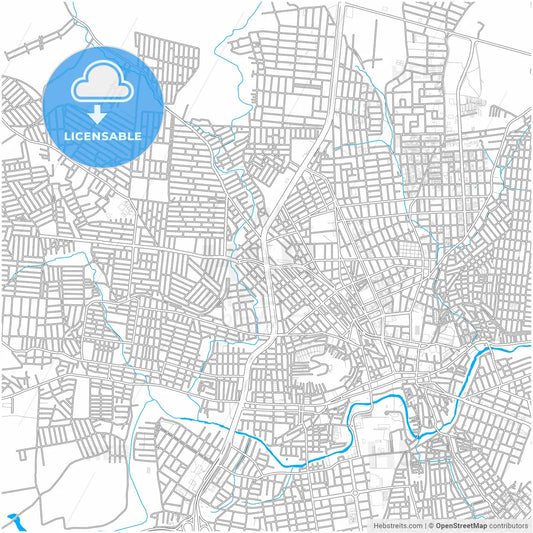 Caruaru, Brazil, city map with high resolution roads.
