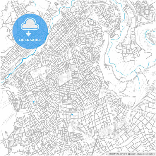 Ambato, Ecuador, city map with high resolution roads.
