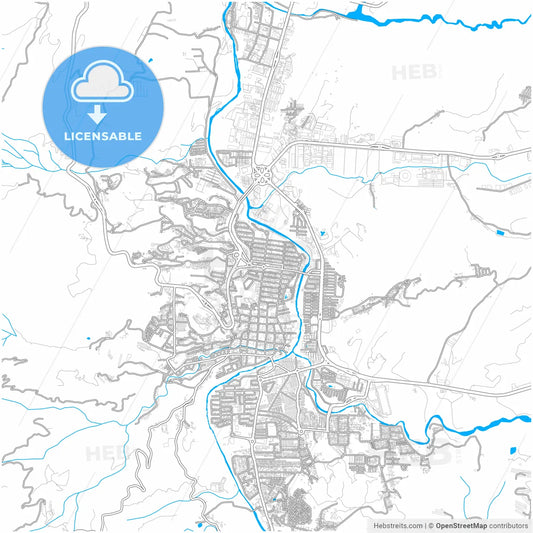 Giron, Colombia, city map with high resolution roads.