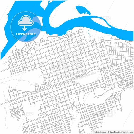 Corumba, Brazil, city map with high resolution roads.