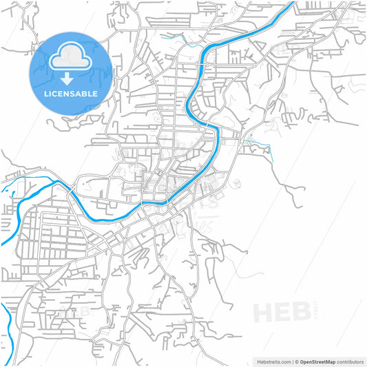 Brusque, Brazil, city map with high resolution roads.
