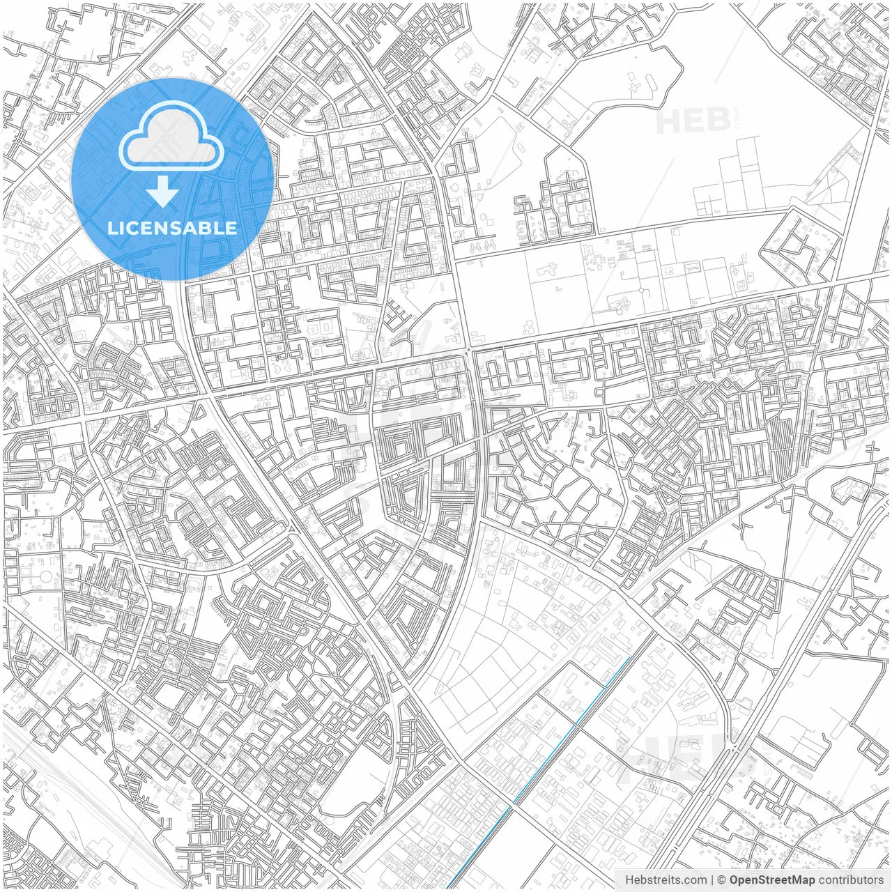 Ghaziabad, Uttar Pradesh, India, city map with high resolution roads.