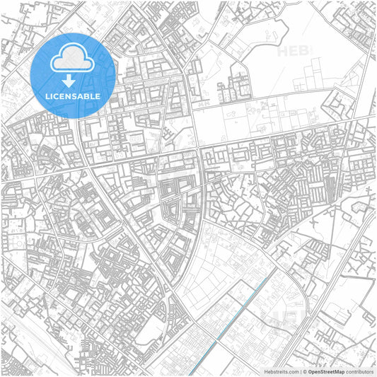 Ghaziabad, Uttar Pradesh, India, city map with high resolution roads.