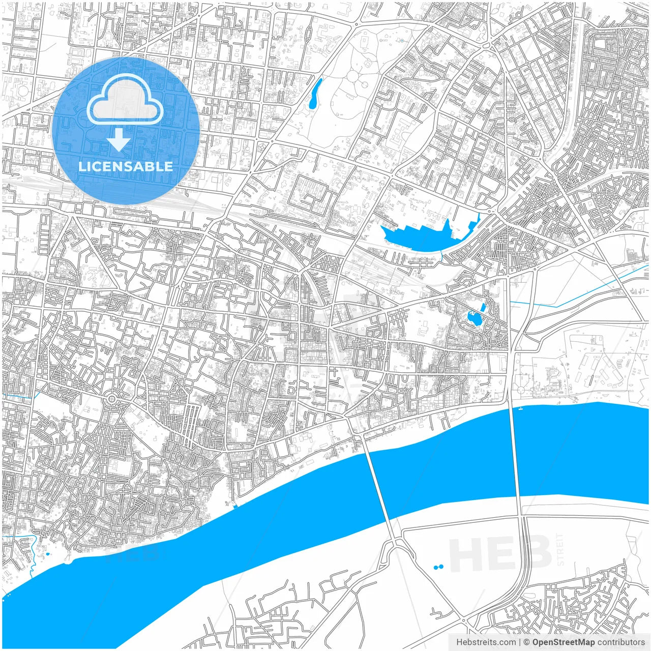 Allahabad, Uttar Pradesh, India, city map with high resolution roads.