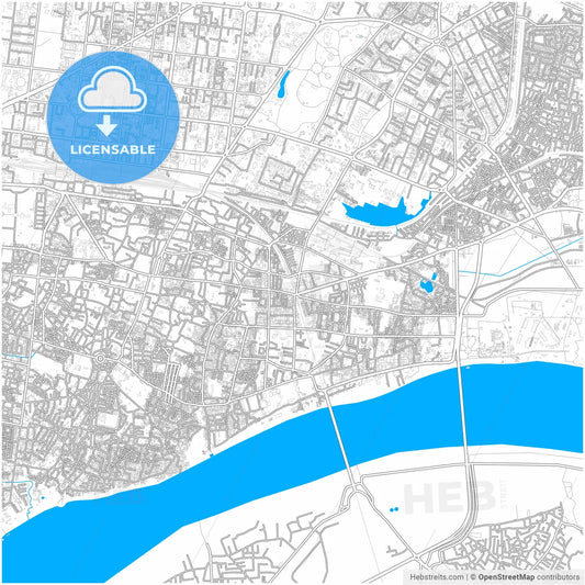 Allahabad, Uttar Pradesh, India, city map with high resolution roads.