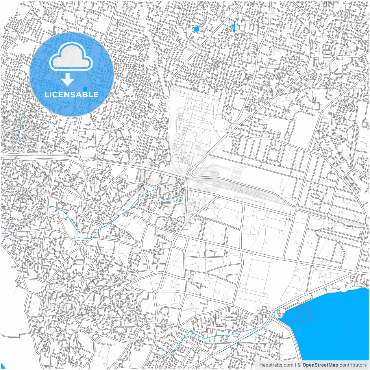 Gorakhpur, Uttar Pradesh, India, city map with high resolution roads.