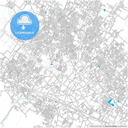 Firozabad, Uttar Pradesh, India, city map with high resolution roads.