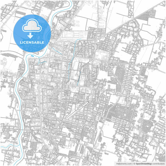 Madiun, East Java, Indonesia, city map with high resolution roads.