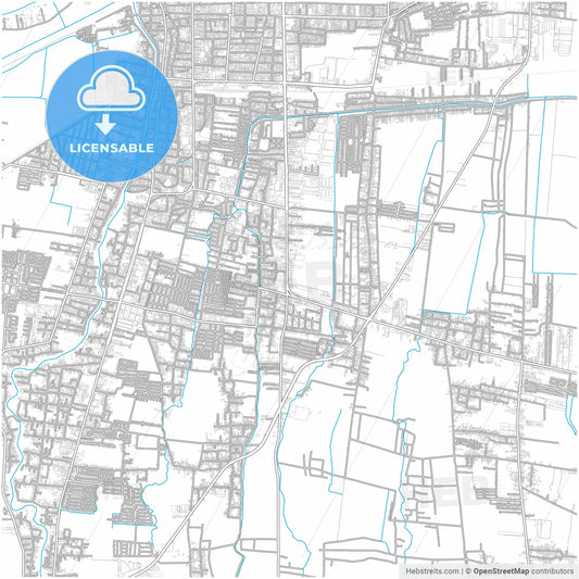 Mojokerto, East Java, Indonesia, city map with high resolution roads.