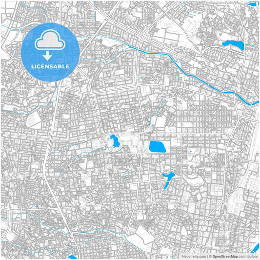 Kōriyama, Fukushima, Japan, city map with high resolution roads.