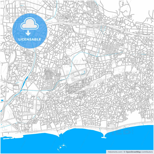 Chigasaki, Kanagawa, Japan, city map with high resolution roads.