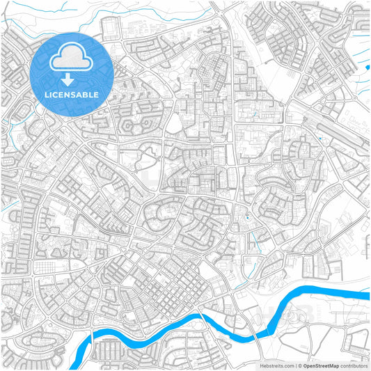 Beersheba, South, Israel, city map with high resolution roads.