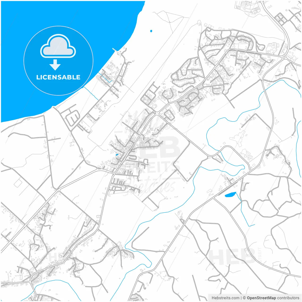 Nadi, Fiji, city map with high resolution roads.