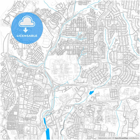 Abidjan, Ivory Coast, city map with high resolution roads.