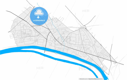 Épinay-sur-Seine, Seine-Saint-Denis, France, high resolution vector map - Instant download PDF and JPG