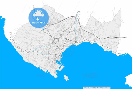 La Ciotat, Bouches-du-Rhône, France, high resolution vector map - Instant download PDF and JPG
