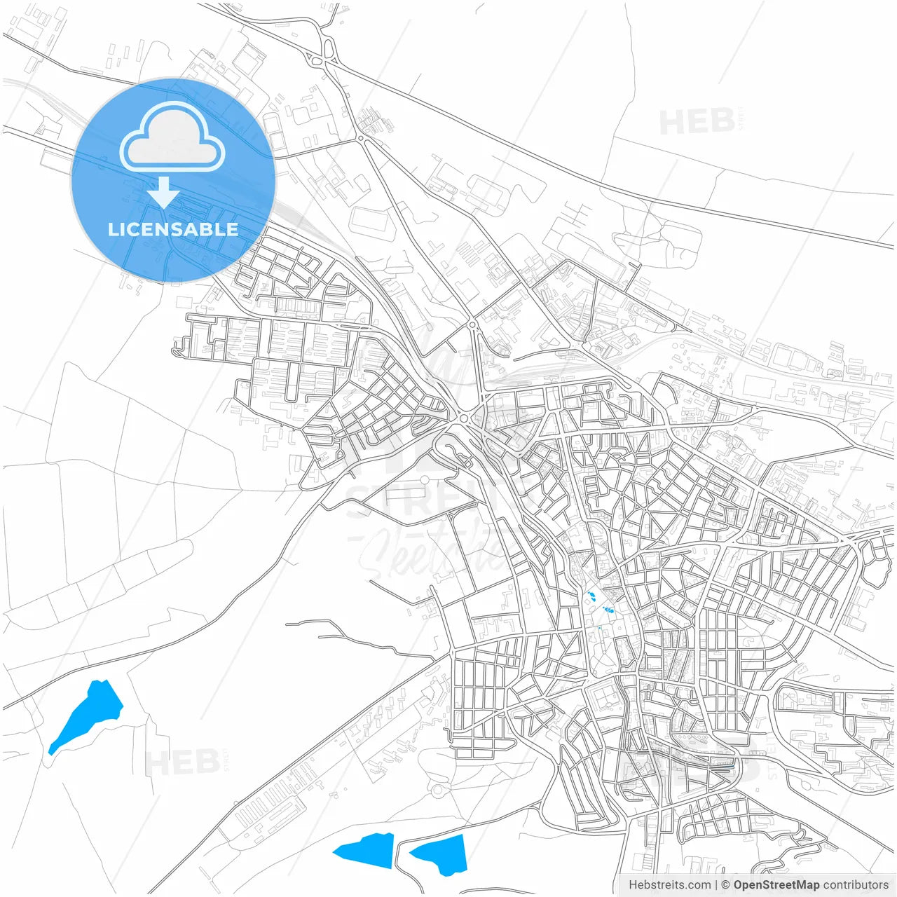 Плевен, Bulgaria, city map with high resolution roads.