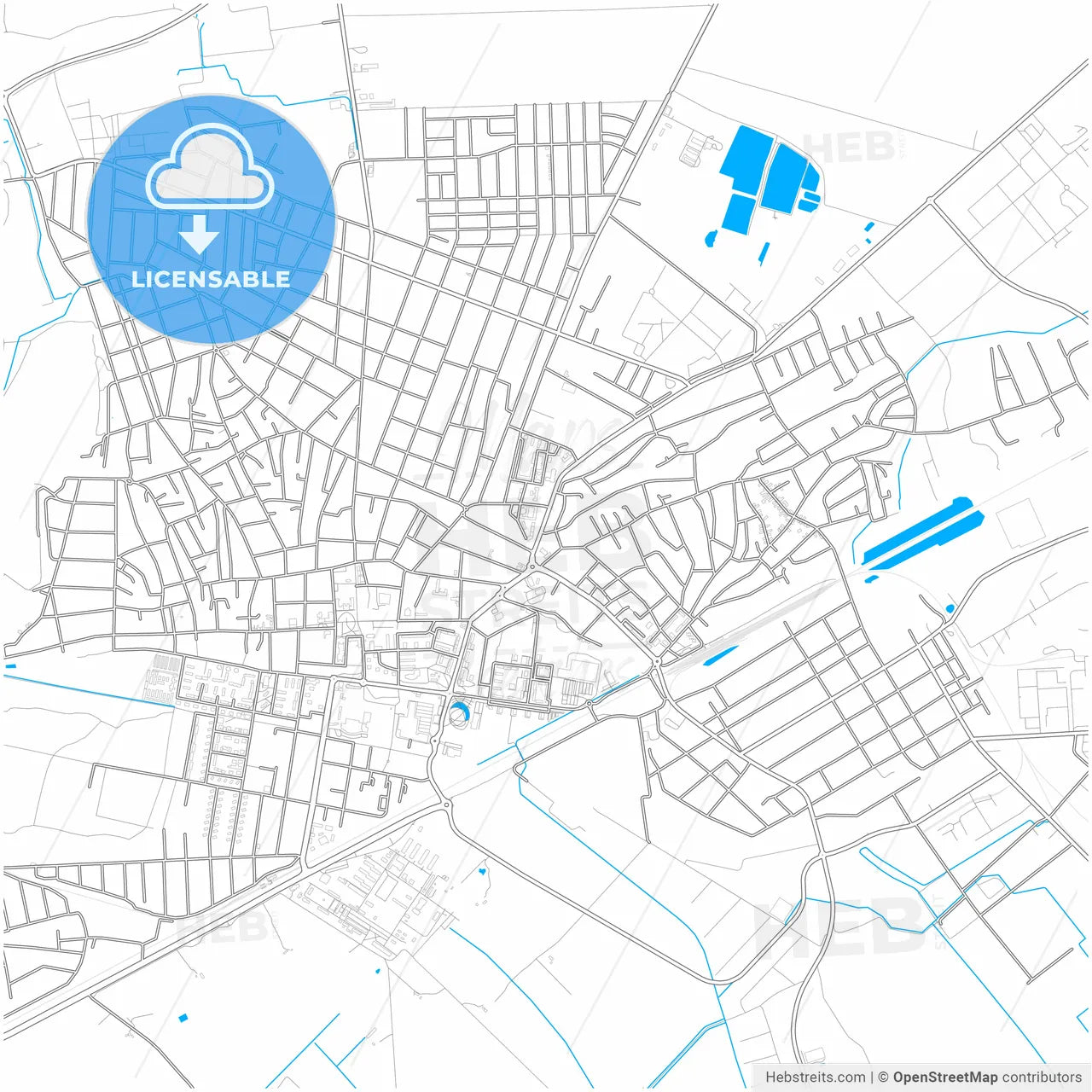 Hódmezővásárhely, Csongrád, Hungary, city map with high resolution roads.