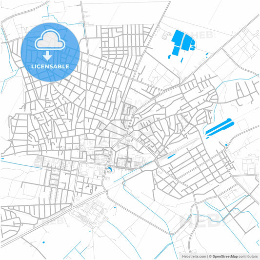 Hódmezővásárhely, Csongrád, Hungary, city map with high resolution roads.