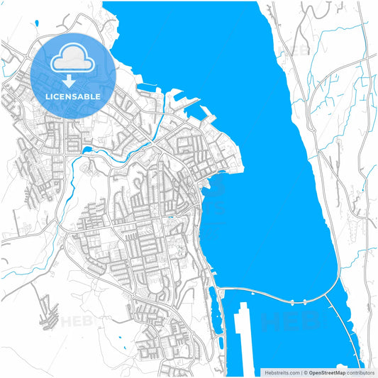 Akureyri, Akureyri, Iceland, city map with high resolution roads.