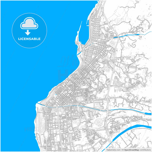 Reggio Calabria, Calabria, Italy, city map with high resolution roads.
