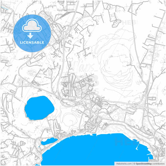 Pozzuoli, Campania, Italy, city map with high resolution roads.