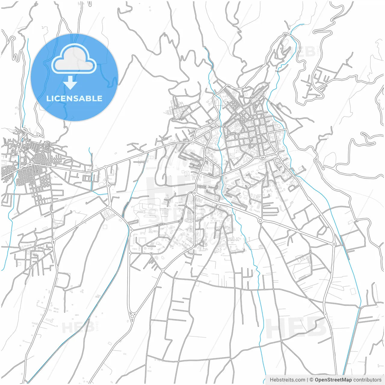 Lamezia Terme, Calabria, Italy, city map with high resolution roads.