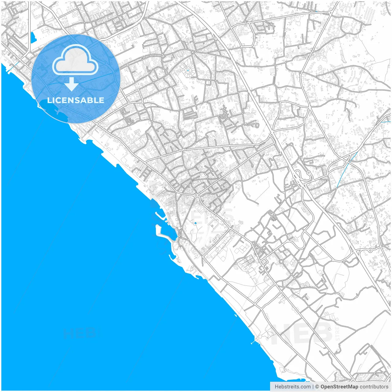 Portici, Campania, Italy, city map with high resolution roads.
