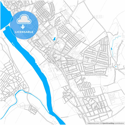 Dubăsari, Transnistria, Moldova, city map with high resolution roads.