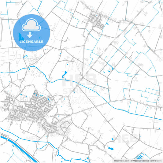 Bernheze, North Brabant, Netherlands, city map with high resolution roads.