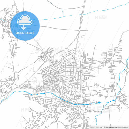Gostivar, North Macedonia, city map with high resolution roads.