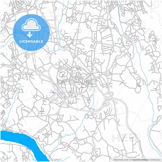 Gondomar, Porto, Portugal, city map with high resolution roads.