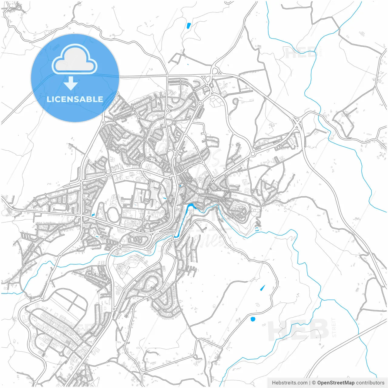 Bragança, Bragança, Portugal, city map with high resolution roads.