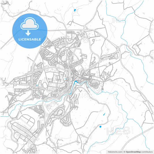 Bragança, Bragança, Portugal, city map with high resolution roads.