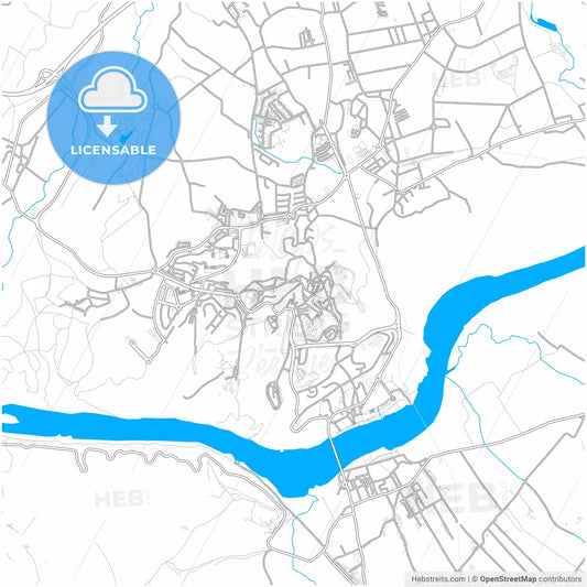 Abrantes, Santarém, Portugal, city map with high resolution roads.