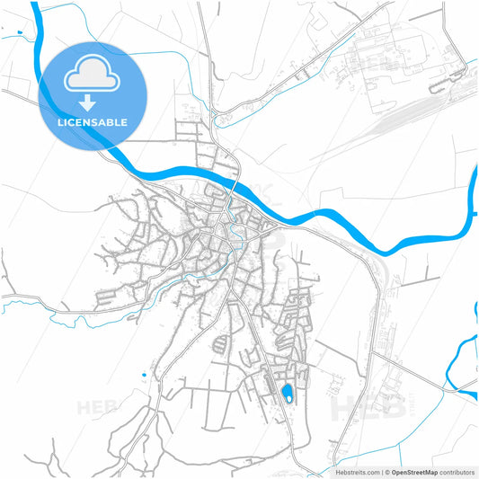 Dej, Cluj, Romania, city map with high resolution roads.